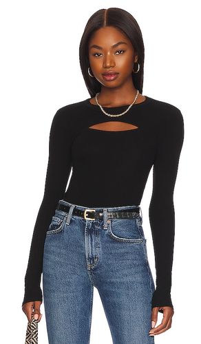 Silk knit cutout crew en color talla L en - Black. Talla L (también en M, S, XL, XS) - Enza Costa - Modalova