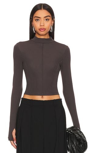 Matte Jersey Paneled Mockneck in . Taglia L - Enza Costa - Modalova