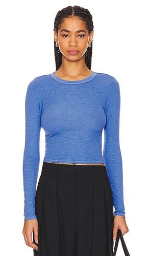 Silk Rib Cropped Long Sleeve Crew in . Size XL - Enza Costa - Modalova