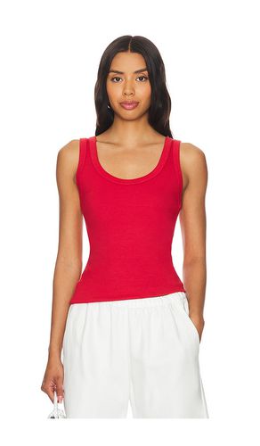 Camiseta tirantes supima rib scoop en color rojo talla L en - Red. Talla L (también en M, S, XL, XS) - Enza Costa - Modalova
