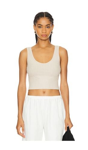 Camiseta tirantes rib sweater knit cropped scoop en color neutral talla S en - Neutral. Talla S (también en L, XL) - Enza Costa - Modalova