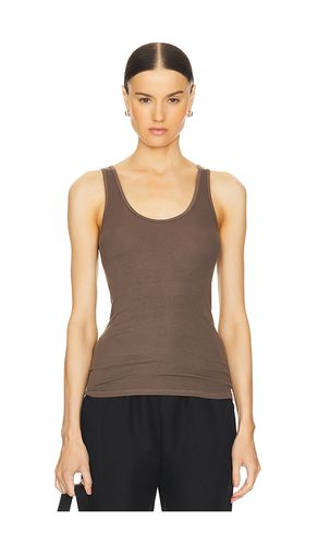 Camiseta tirantes stretch silk en color marrón talla XS en - Brown. Talla XS (también en L) - Enza Costa - Modalova