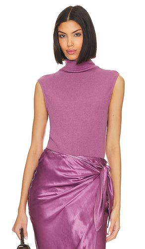 Sleeveless knit turtleneck top en color morado talla M en - Purple. Talla M (también en S) - Enza Costa - Modalova