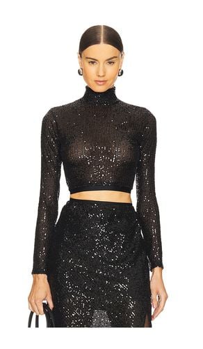 Sequin Cropped Long Sleeve Mock Neck Top in . Size 3/L - Enza Costa - Modalova