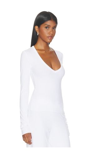 Butter Rib Long Sleeve V-neck Top in . Size S. Also in M - Eterne - Modalova