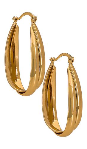 Oval hoop earring in color metallic size all in - Metallic . Size all - Ettika - Modalova