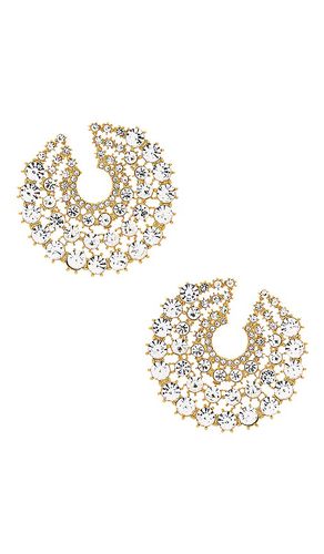 Large crystal party stud earrings in color metallic gold size all in - Metallic Gold. Size all - Ettika - Modalova