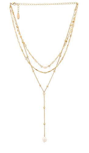 Gargantilla de múltiples cadenas forever pearl en color oro metálico talla all en - Metallic Gold. Talla all - Ettika - Modalova
