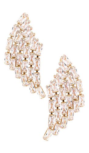 Angel wing crystal earrings in color metallic gold size all in - Metallic Gold. Size all - Ettika - Modalova