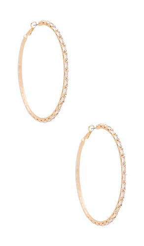 Crystal baguette hoop earrings in color metallic gold size all in - Metallic Gold. Size all - Ettika - Modalova