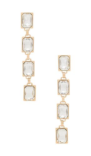 Crystal rectangle earrings in color metallic gold size all in - Metallic Gold. Size all - Ettika - Modalova