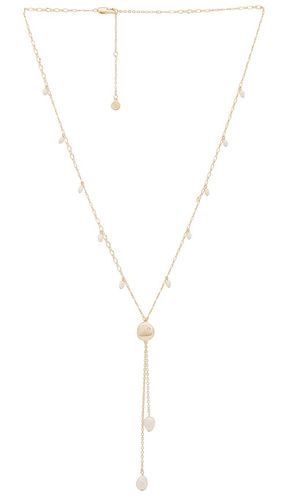 Polished pebble pearl & crystal lariat en color oro metálico talla all en - Metallic Gold. Talla all - Ettika - Modalova