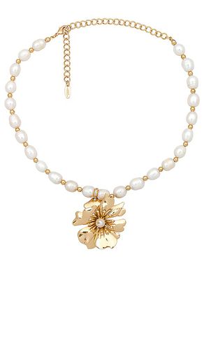 Collar pearl and flower en color oro metálico talla all en - Metallic Gold. Talla all - Ettika - Modalova