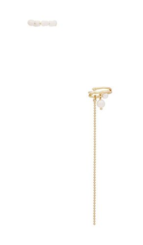 Glamour Pearl And Crystal Ear Cuff Duo in - Ettika - Modalova