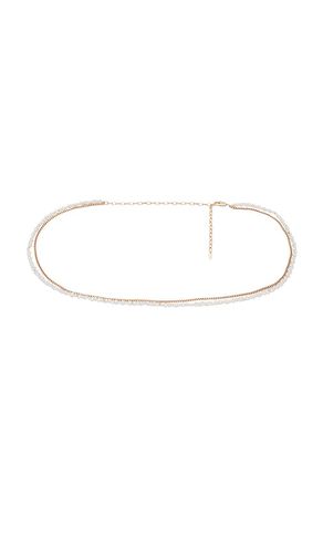 Cadena para la cintura freshwater pearl beaded double layer en color oro metálico talla all en - Metallic Gold. Talla all - Ettika - Modalova