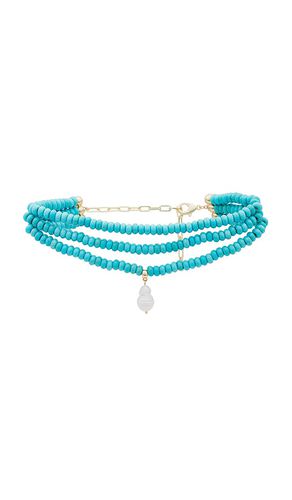 Collar con colgante de perlas triple strand statement en color azul cerceta talla all en - Teal. Talla all - Ettika - Modalova