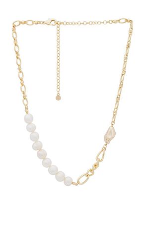 Collar mixed gold chain and freshwater pearl en color oro metálico talla all en - Metallic Gold. Talla all - Ettika - Modalova