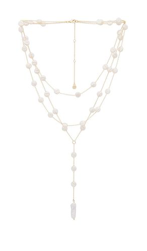 Pearl Coin Layered Lariat Necklace in - Ettika - Modalova