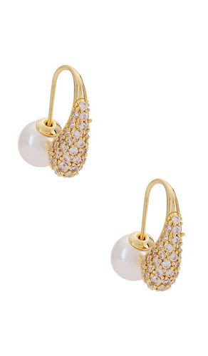 Hooked Pave And Pearl Earrings in - Ettika - Modalova