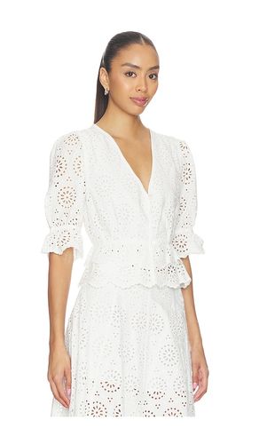 The Deco Eyelet Tiered Blouse in . Size L. Also in M - FRAME - Modalova