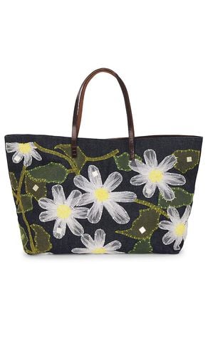 Fendi Denim Flower Embroidered Tote Bag in - FWRD Renew - Modalova