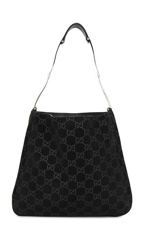 Gucci Monogram Suede Hobo Shoulder Bag in - FWRD Renew - Modalova