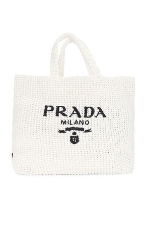 Prada Crocheted Raffia Tote Bag in - FWRD Renew - Modalova