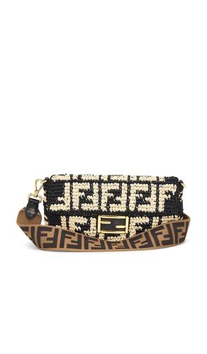 Fendi Zucca Raffia Baguette Shoulder Bag in - FWRD Renew - Modalova