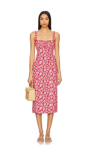 Vestido midi estampado lucinda en color rojo talla L en - Red. Talla L (también en M, S, XL, XS) - Free People - Modalova