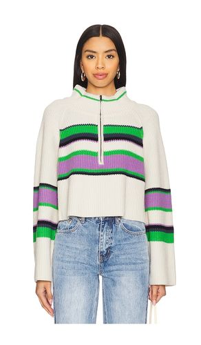 Sudadera con cremallera striped greta en color blanco talla L en - White. Talla L (también en M, S, XL, XS) - Free People - Modalova