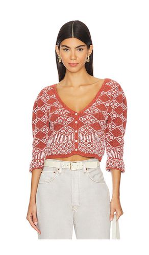 Geo floral cardi en color rojo talla L en - Red. Talla L (también en M, S, XL, XS) - Free People - Modalova