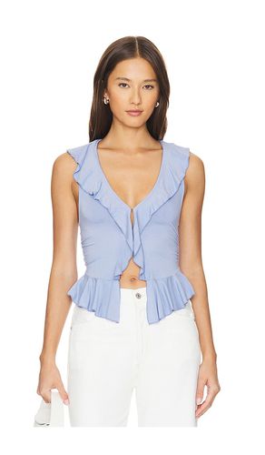 Camiseta tirantes ruffle me away en color azul talla L en - Blue. Talla L (también en M, S, XL, XS) - Free People - Modalova