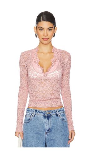 X Intimately FP All Day Lace Long Sleeve Top In Pale Mauve in . Size M, S, XL, XS - Free People - Modalova