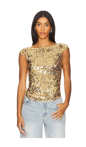 Camiseta intimately fp late last night en color oro metálico talla M en - Metallic Gold. Talla M (también en XS) - Free People - Modalova