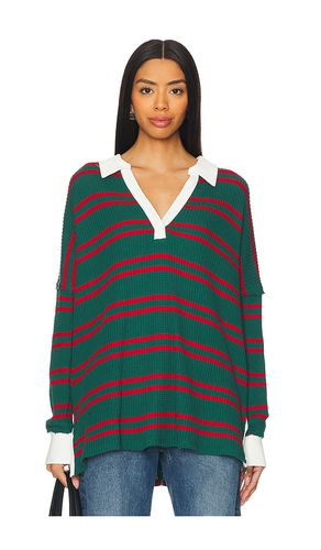 Polo striped travis en color verde oscuro talla L en - Dark Green. Talla L (también en M, S, XS) - Free People - Modalova