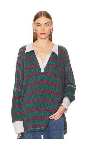 Polo striped travis en color verde talla L en - Green. Talla L (también en M, S, XL, XS) - Free People - Modalova