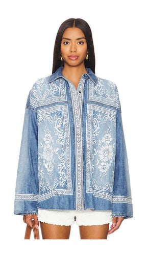 Camisa denim lace embroidered en color azul talla M en - Blue. Talla M (también en S, XL, XS) - Free People - Modalova