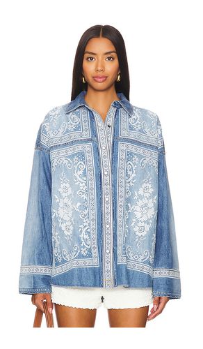 Camisa denim lace embroidered en color azul talla M en - Blue. Talla M (también en S, XS) - Free People - Modalova