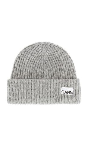 Structured Rib Beanie in - Ganni - Modalova