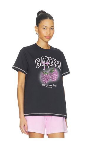 Basic Cotton Jersey Raspberry Print T-shirt in . Size S. Also in XS - Ganni - Modalova