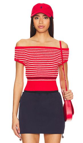 Top con hombros descubiertos boucle knit en color rojo talla L en - Red. Talla L (también en M, S, XL) - MONROW - Modalova