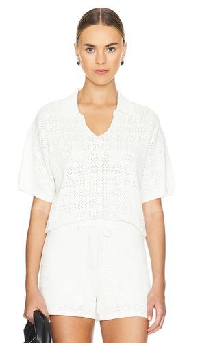 Crochet Knit Oversized Polo Tee in . Taglia M - MONROW - Modalova