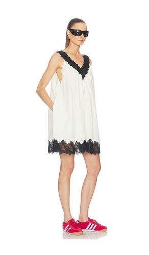 Mini Dress With Lace in Tech Poplin in . Size S. Also in M, L, XL - Helsa - Modalova