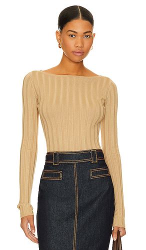 X marianna kayce long sleeve rib top en color beige talla L en - Beige. Talla L (también en XL) - L'Academie - Modalova