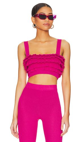 Razi ruffle knit crop top en color fucsia talla L en - Fuchsia. Talla L (también en S) - Lovers and Friends - Modalova