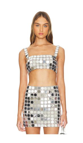 Gilles sequin crop top en color plateado metálico talla L en - Metallic Silver. Talla L (también en - Lovers and Friends - Modalova