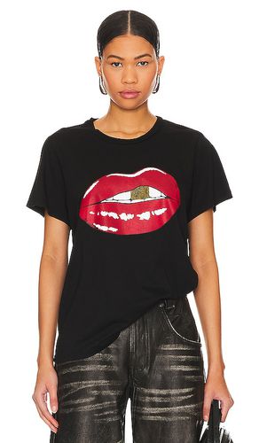 Camiseta wolf flirty lip en color talla M en - Black. Talla M (también en S, XS) - Lauren Moshi - Modalova