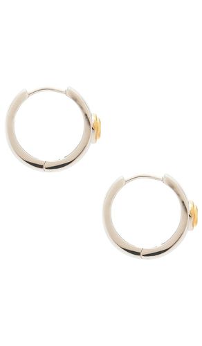 The luna bezel hoops earring in color metallic size all - Luv AJ - Modalova