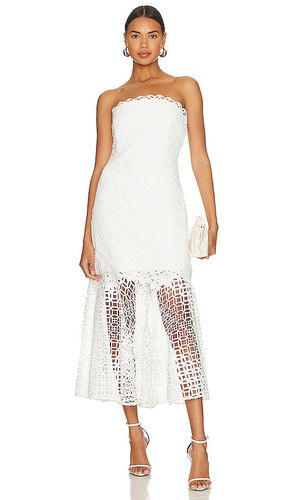 Vestido midi nuriel interlocking geo lace en color talla 10 en - White. Talla 10 (también en 2, 4, 6) - MILLY - Modalova