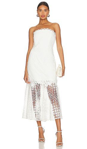 Vestido midi nuriel interlocking geo lace en color talla 10 en - White. Talla 10 (también en 4, 6) - MILLY - Modalova